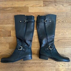 Black Boots Leather Upper Size Womens 9 Naturalizer Joylynn Knee